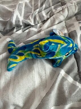 Blue & Yellow Plush Dolphin Stuffed Toy
